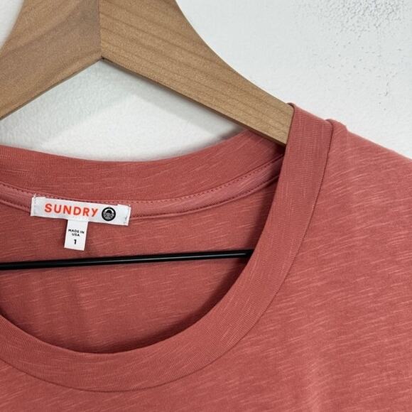 Sundry Side Tie Dress in Dusty Rose Size 1 Small Casual Classic Preppy - Picture 4 of 6